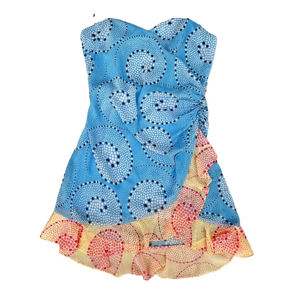 STAUD Naveah Halter Neck Minidress In Shallow/ Sunray Whirlpool- size 4